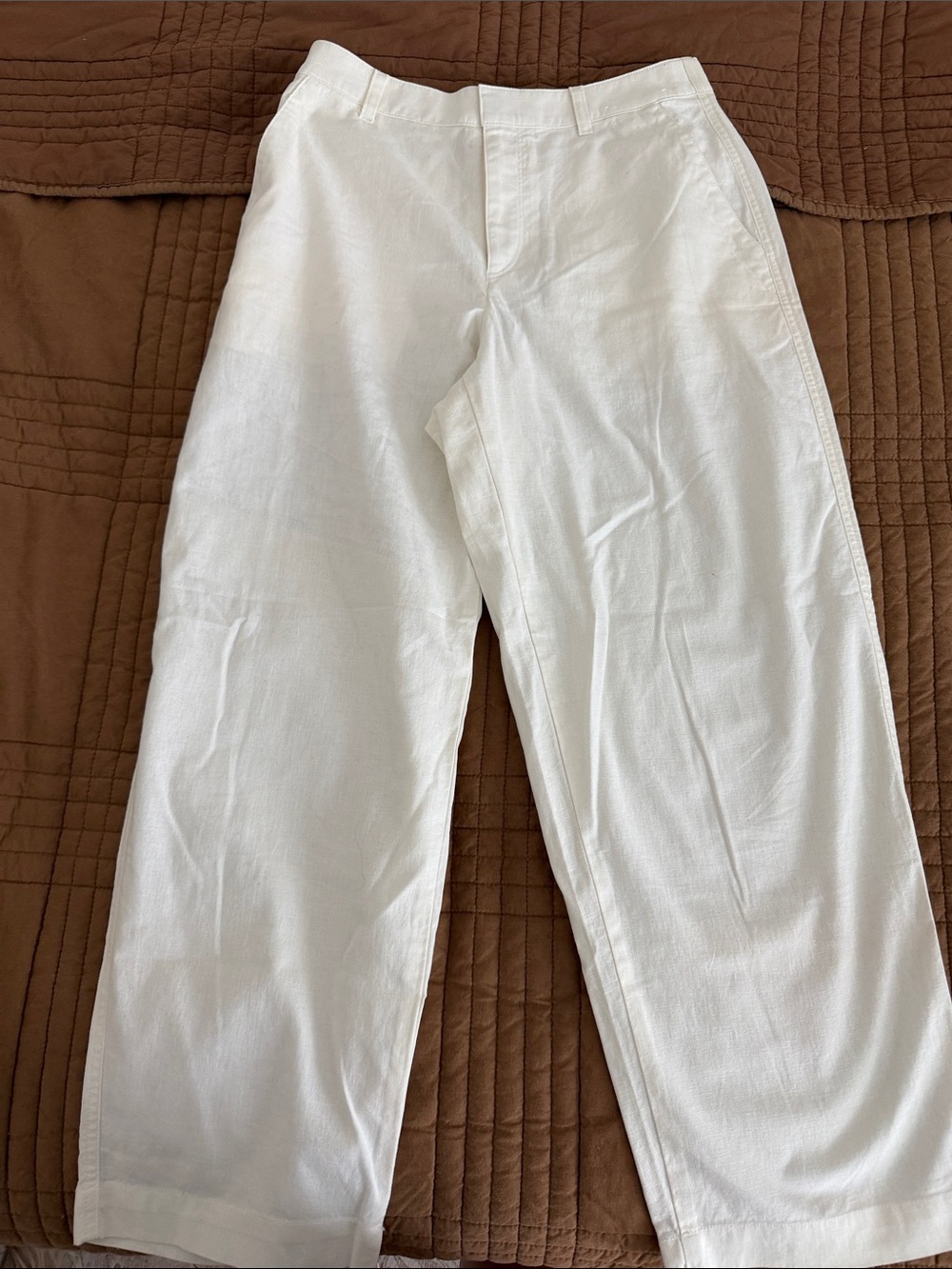 Uniqlo Women’s Off-White Linen Chinos - Size S